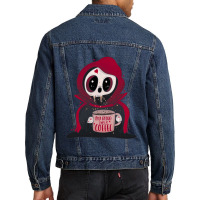 Black Coffe Vampire Cartoon Men Denim Jacket | Artistshot