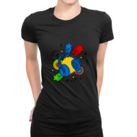 Blue Headphone Ladies Fitted T-shirt | Artistshot