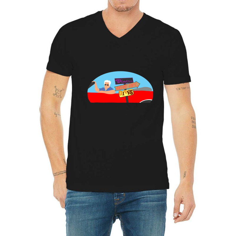 Diners, Drive-ins, And Guy V-neck Tee | Artistshot