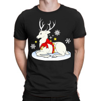 White Stag White Stag With Christmas Bells And Bow T-shirt | Artistshot