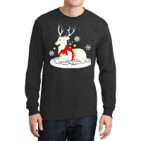 White Stag White Stag With Christmas Bells And Bow Long Sleeve Shirts | Artistshot