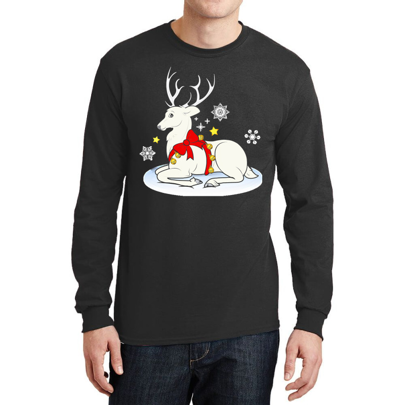 White Stag White Stag With Christmas Bells And Bow Long Sleeve Shirts | Artistshot