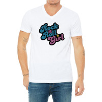 Rock N' Roll Girl V-neck Tee | Artistshot