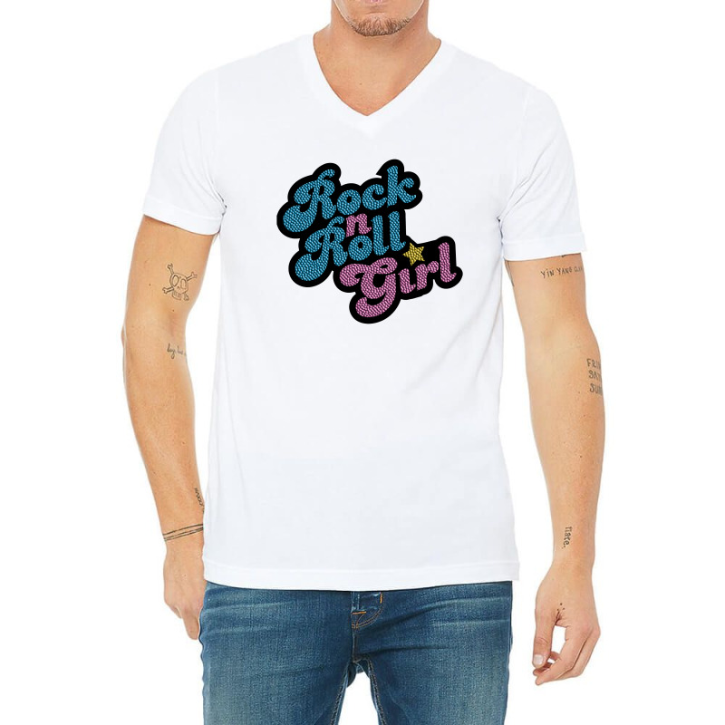 Rock N' Roll Girl V-neck Tee | Artistshot