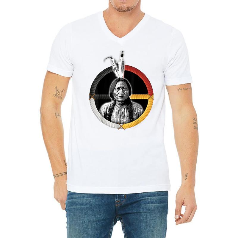 Medicine Wheel Chief, Íyotanke(sitting Bull)native American T Shirt V-neck Tee | Artistshot