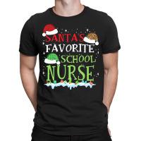 Xmas Santa's Favorite School Nurse Funny Christmas Gift T-shirt | Artistshot