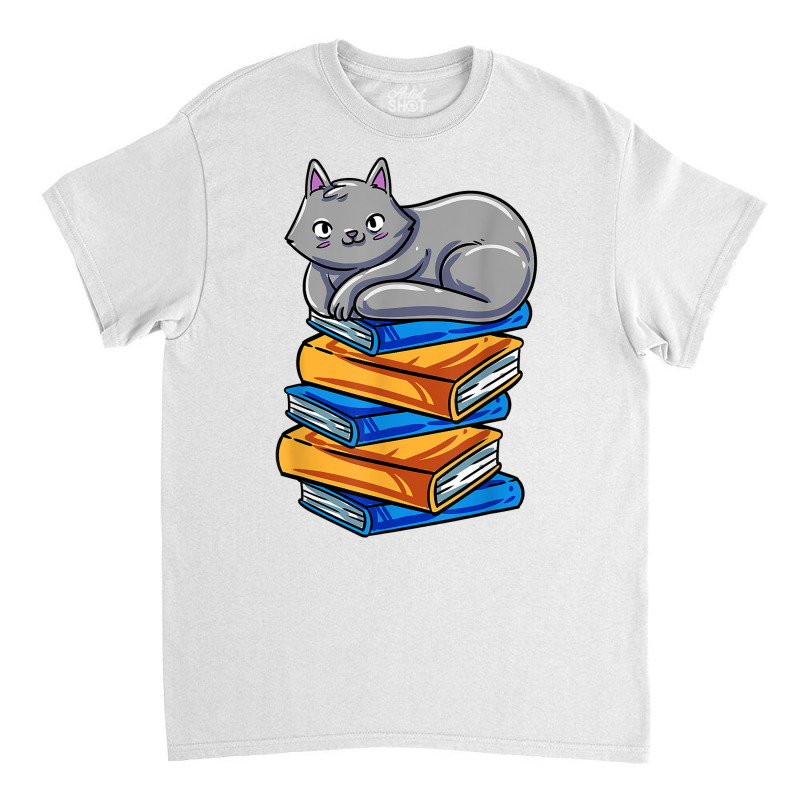 Book Cat Bookworm Novel Booknerd Reading Booklover T Shirt Classic T-shirt by cm-arts | Artistshot