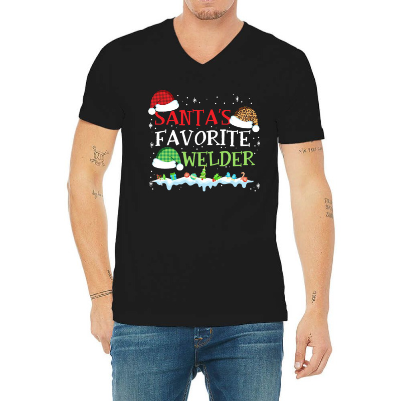 Xmas Santa's Favorite Welder Funny Christmas Gift V-neck Tee | Artistshot