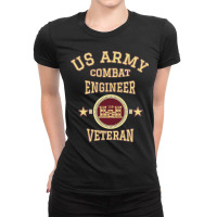 Army Combat Engineer Veteran Essayons Military Vintage Gift Long Ladies Fitted T-shirt | Artistshot