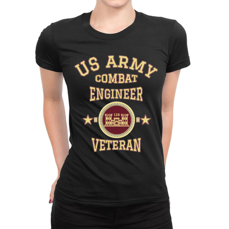 Army Combat Engineer Veteran Essayons Military Vintage Gift Long Ladies Fitted T-Shirt by cm-arts | Artistshot