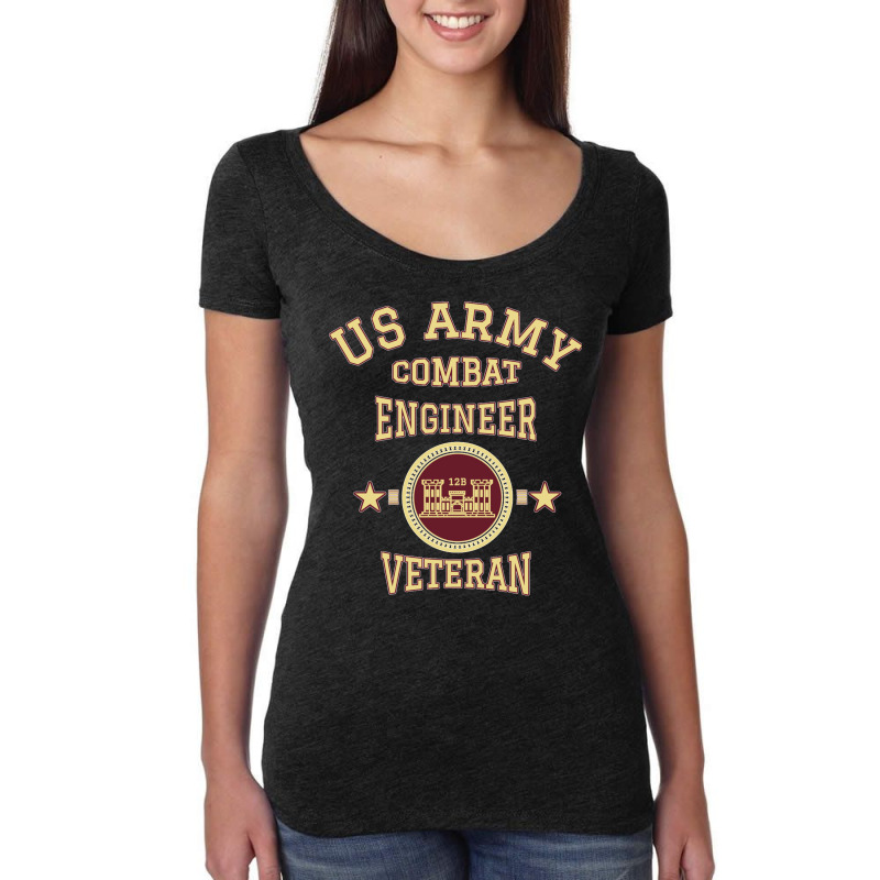 Army Combat Engineer Veteran Essayons Military Vintage Gift Long Women's Triblend Scoop T-shirt by cm-arts | Artistshot