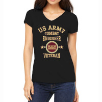 Army Combat Engineer Veteran Essayons Military Vintage Gift Long Women's V-neck T-shirt | Artistshot