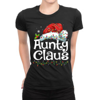 Aunty Claus Christmas Family Group Matching Pjs Xmas Light Ladies Fitted T-shirt | Artistshot