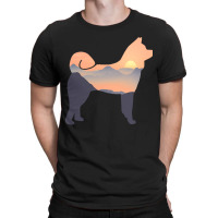 Akita Akita Dog Silhouette Sun Mountain Akita Inu Gift T-shirt | Artistshot