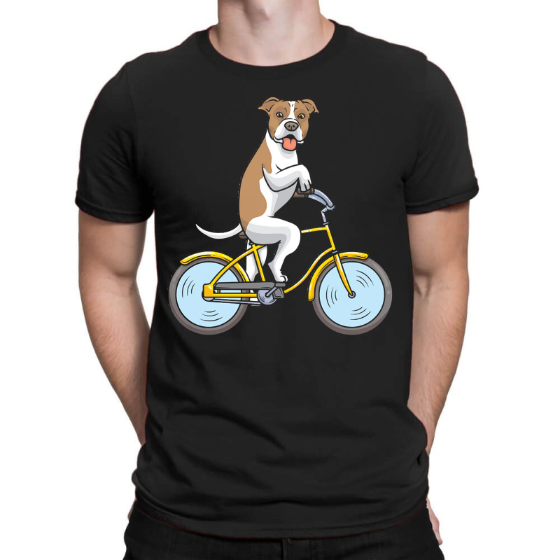 American Staffordshire American Staffordshire Dog With Bike T-shirt | Artistshot