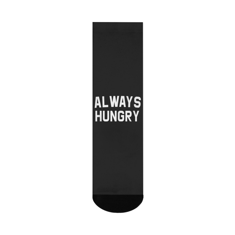 Always Hungry Lettering Workout Saying Quote Mom Humor Crew Socks | Artistshot