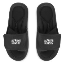 Always Hungry Lettering Workout Saying Quote Mom Humor Slide Sandal | Artistshot