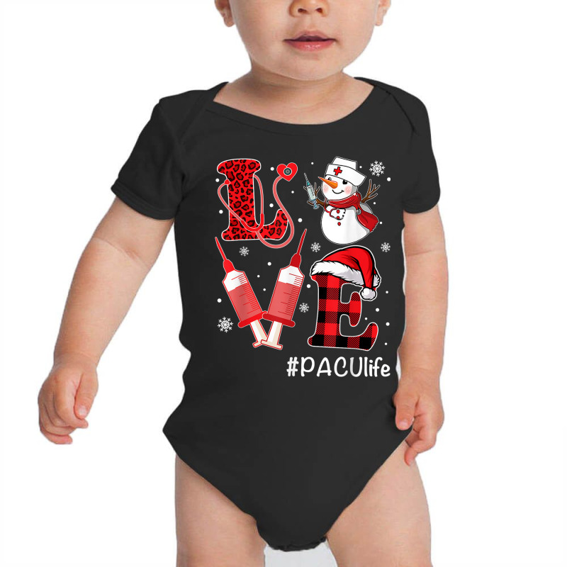 Love Nurse Life Shirt Snowman Syringe Pacu Nurse Christmas Baby Bodysuit | Artistshot