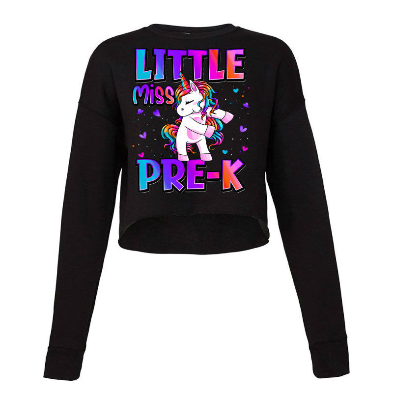 Little Miss Prek Unicorn Back To School Girls Cropped Sweater by cm-arts | Artistshot