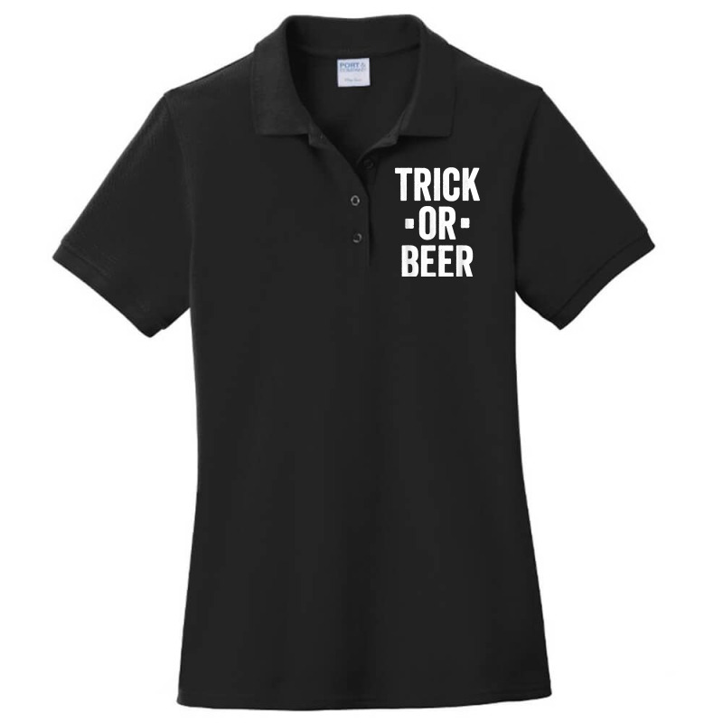 Trick Or Beer Trick Or Treat Halloween Costume Ladies Polo Shirt by cm-arts | Artistshot