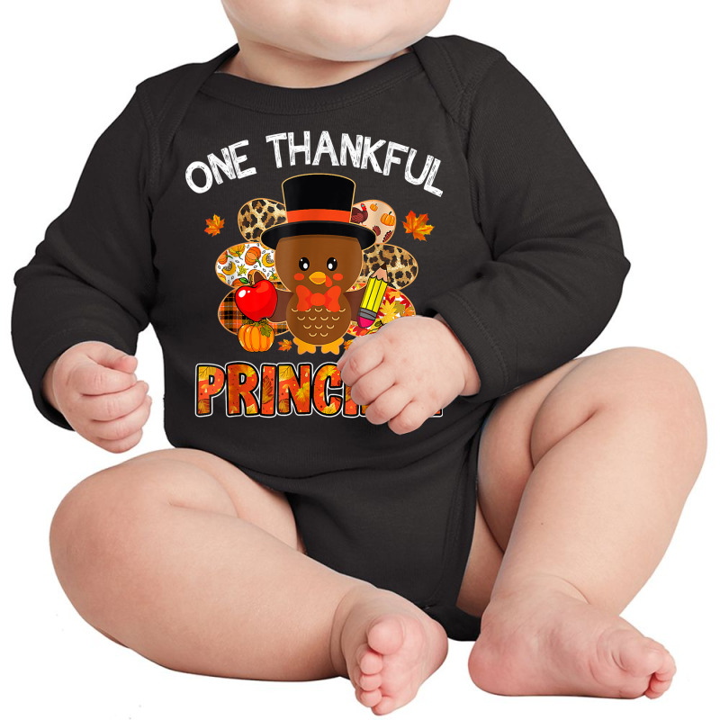 One Thankful Principal Turkey Teacher Life Thanksgiving Long Sleeve Baby Bodysuit by Garnet | Artistshot