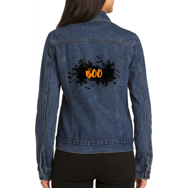 Say Boo Ladies Denim Jacket by Quick Scully | Artistshot