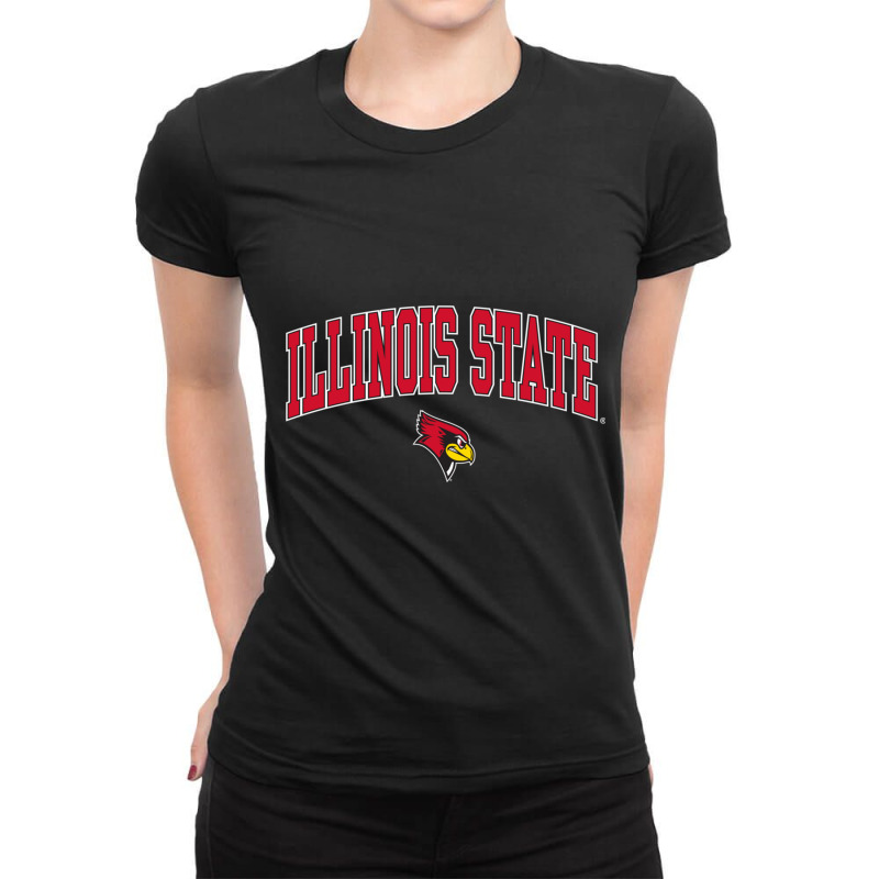 Illinois State Redbirds Arch Over Black Officially Licensed Sweatshirt Ladies Fitted T-Shirt by cm-arts | Artistshot