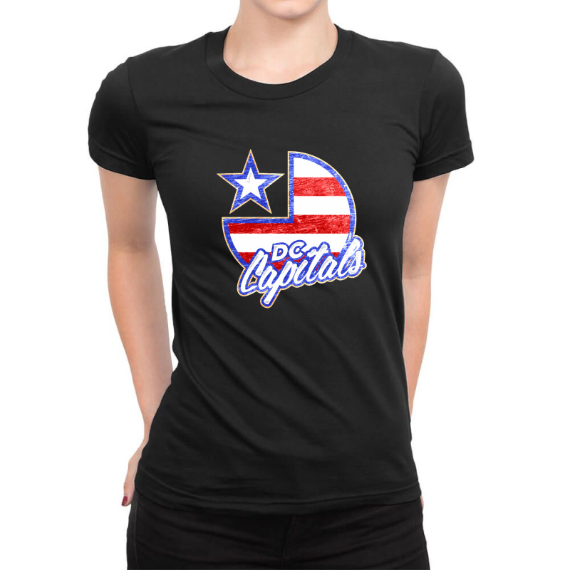 Dc Capitals Retro America Ladies Fitted T-Shirt by cm-arts | Artistshot