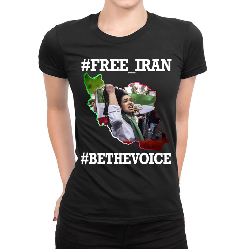 Free Iran Solidarity Merch Iran Tehran Sweatshirt Ladies Fitted T-Shirt by cm-arts | Artistshot