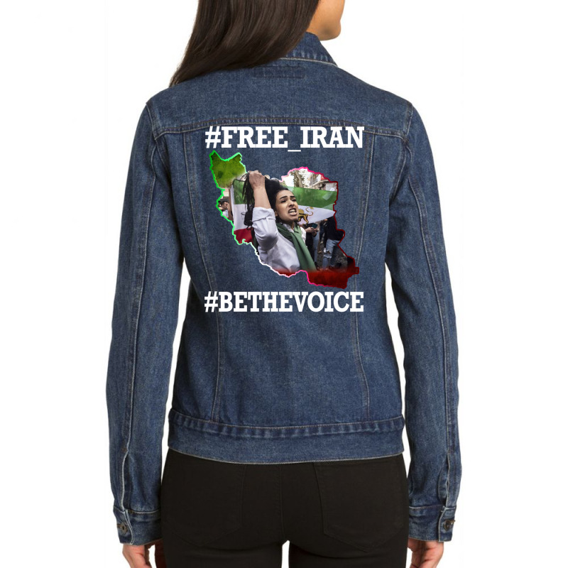 Free Iran Solidarity Merch Iran Tehran Sweatshirt Ladies Denim Jacket by cm-arts | Artistshot