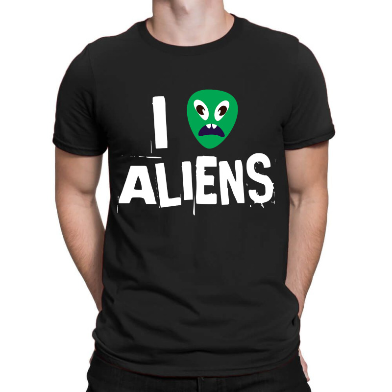 I Love Aliens Heart Face Alien T-Shirt by Adcock Salmon | Artistshot