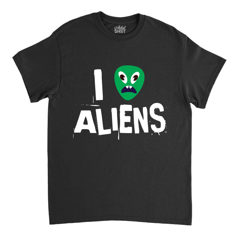 I Love Aliens Heart Face Alien Classic T-shirt by Adcock Salmon | Artistshot