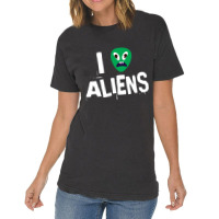 I Love Aliens Heart Face Alien Vintage T-shirt | Artistshot