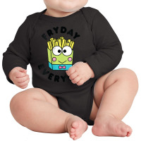 Womens Keroppi French Fries Fryday Friday Everyday V-neck Long Sleeve Baby Bodysuit | Artistshot