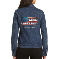 Psc Tri Cities Airport Ladies Denim Jacket | Artistshot