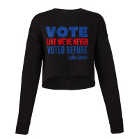 Womens Vote John Lewis Quote Like Never Voted Before V-neck Cropped Sweater | Artistshot