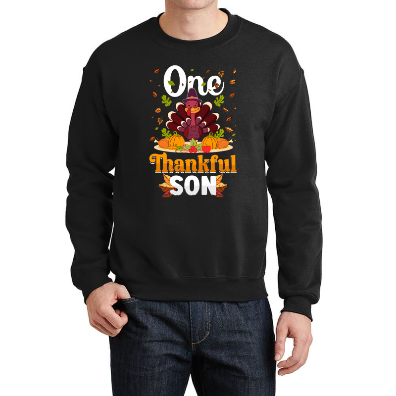 Thanksgiving Turkey Thanksgiving Day November 24 One Thankful Son Crewneck Sweatshirt | Artistshot