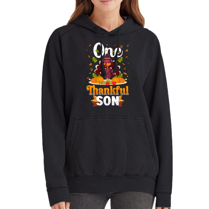 Thanksgiving Turkey Thanksgiving Day November 24 One Thankful Son Vintage Hoodie | Artistshot