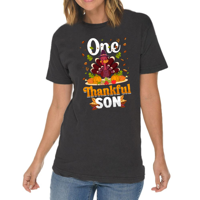 Thanksgiving Turkey Thanksgiving Day November 24 One Thankful Son Vintage T-shirt | Artistshot