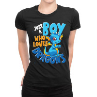 Mythical Creature Lover Just A Boy Who Loves Dragons Ladies Fitted T-shirt | Artistshot