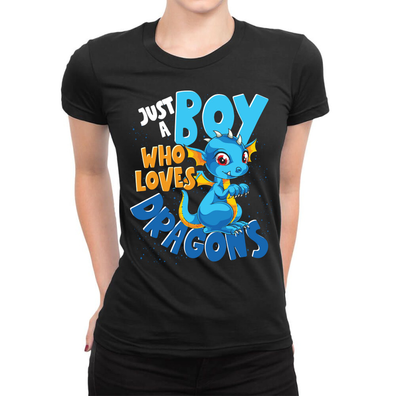 Mythical Creature Lover Just A Boy Who Loves Dragons Ladies Fitted T-Shirt by Kenlofu52 | Artistshot