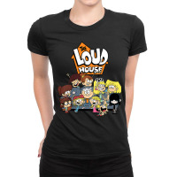 Kids The Loud House Loud Siblings On Couch Ladies Fitted T-shirt | Artistshot