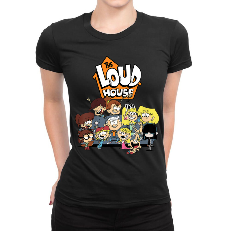 Kids The Loud House Loud Siblings On Couch Ladies Fitted T-Shirt by BuenaFukui | Artistshot