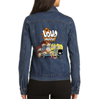 Kids The Loud House Loud Siblings On Couch Ladies Denim Jacket | Artistshot