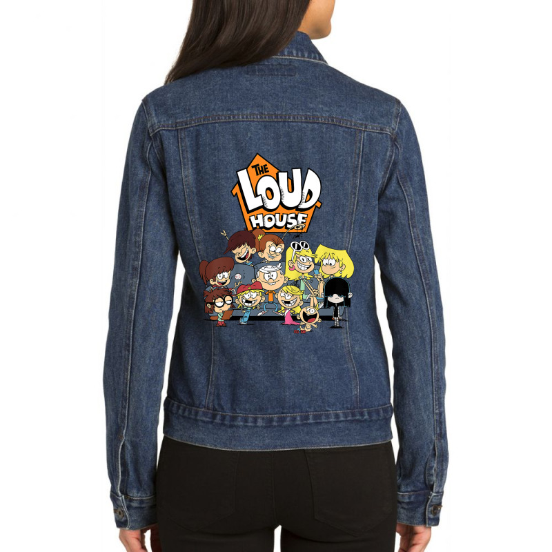 Kids The Loud House Loud Siblings On Couch Ladies Denim Jacket by BuenaFukui | Artistshot