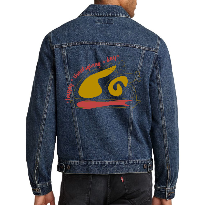 Thanksgiving Turkey Thanksgiving Turkey Lettering Happy Thanksgiving D Men Denim Jacket | Artistshot