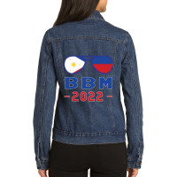 Blue And Red Bbm 2022 Bongbong Marcos  Philippines Choice Ladies Denim Jacket | Artistshot