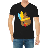 Thanksgiving Turkey Thanksgiving Turkey, Brown Turkey, Feathers V-neck Tee | Artistshot