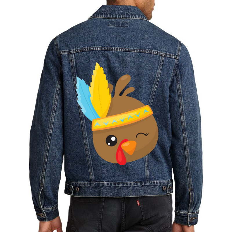 Thanksgiving Turkey Thanksgiving Turkey, Brown Turkey, Feathers Men Denim Jacket | Artistshot