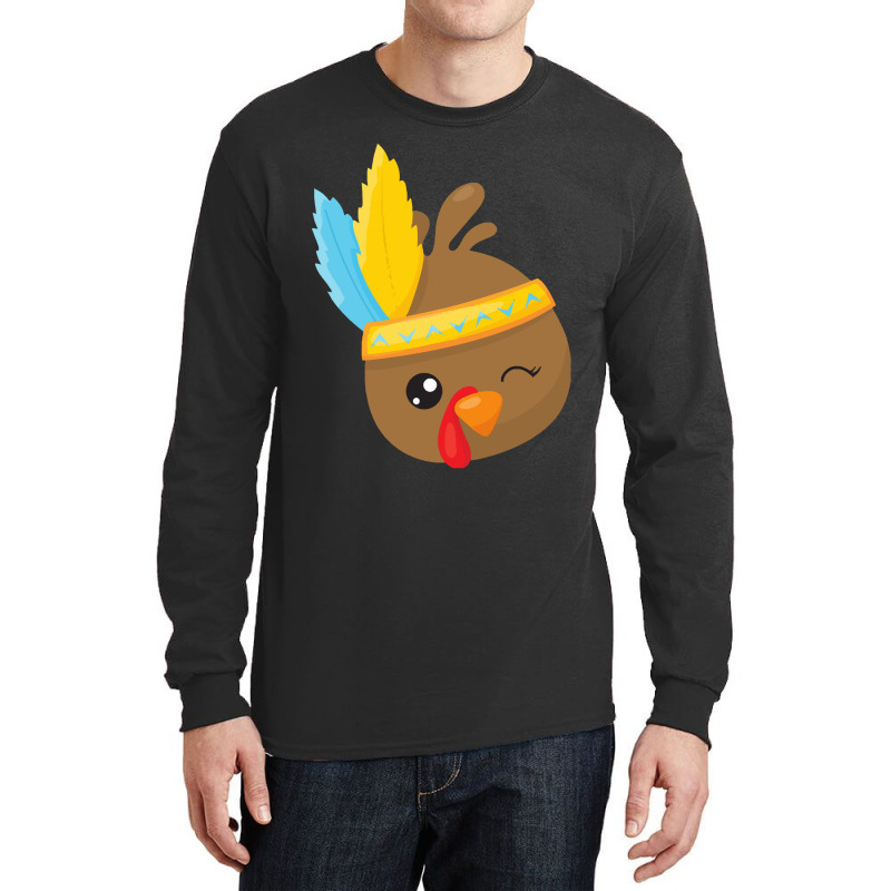 Thanksgiving Turkey Thanksgiving Turkey, Brown Turkey, Feathers Long Sleeve Shirts | Artistshot